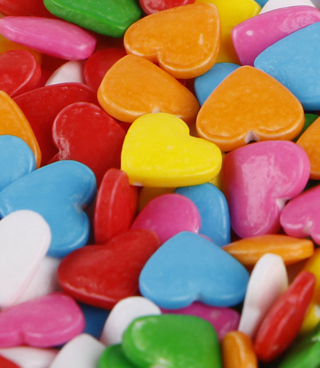 Double-Heart Sprinkles Press Candy