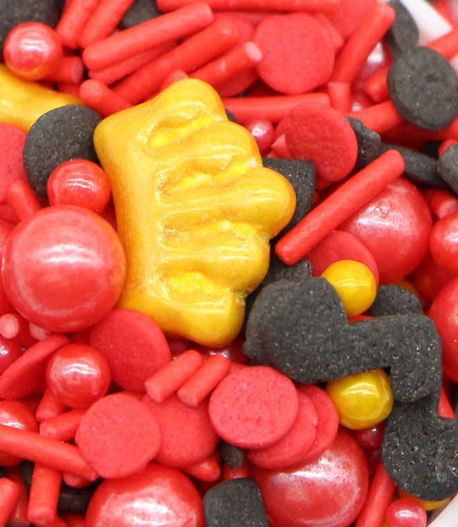 Gold Crown Press Candy With Confetti And Jimmies Sprinkles Mix