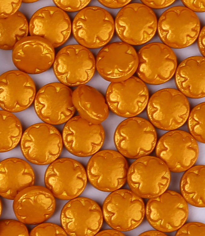 Gold Round Four-leaf Sprinkles Press Candy 2