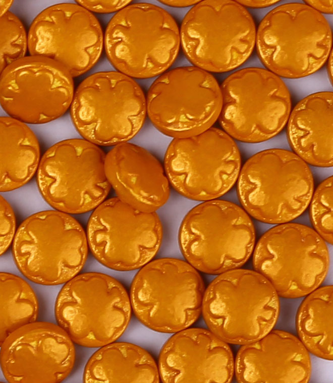 Gold Round Four-leaf Sprinkles Press Candy
