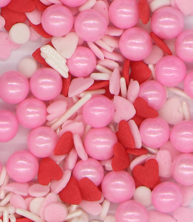 Heart Confetti With Sugar Pearls Sprinkles Mix