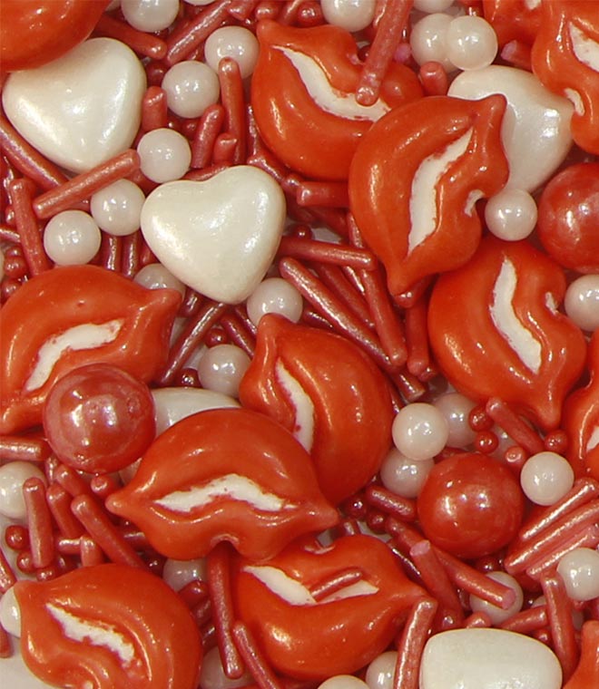 Lip Press Candy With Heart Shape Sprinkles Mix