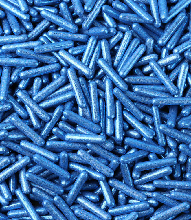 Metallic Shiny Blue Rods Sprinkles Jimmes Decorations