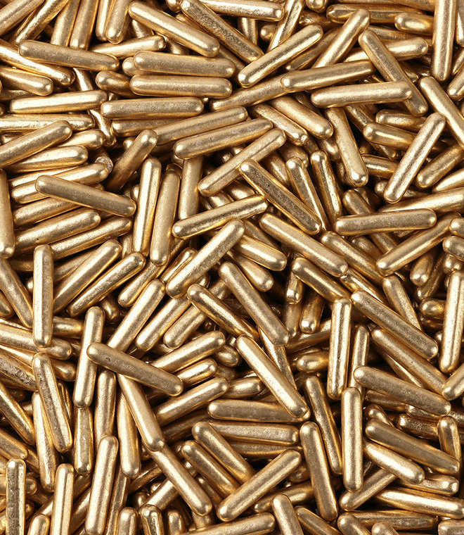 Metallic Shiny Gold Rods Sprinkles Jimmes Decorations