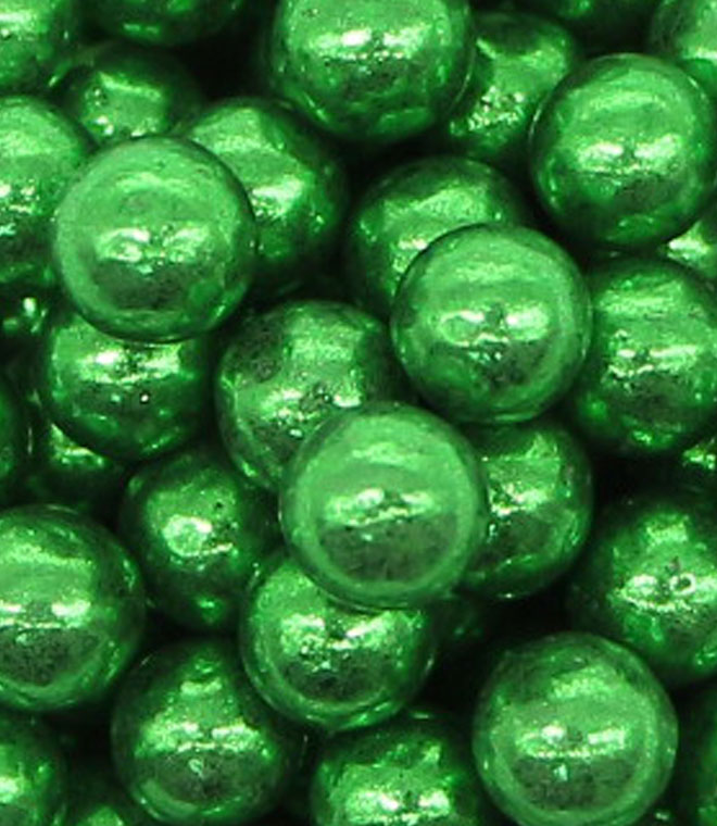 Metallic Shiny Green Dragees Sprinkles Cake Decoration