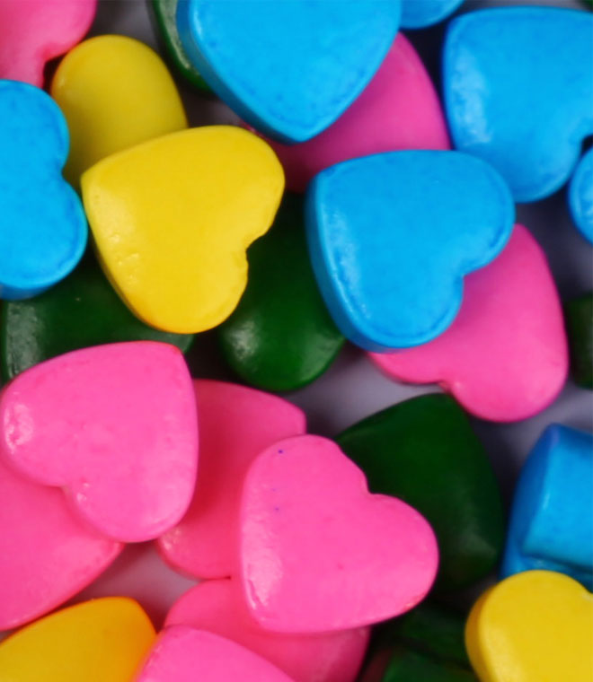 Middle Heart Sprinkles Press Candy