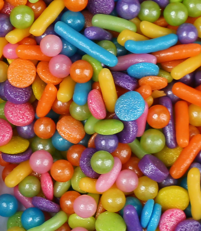 Mix Color Confetti And Soft Jimmies With Sugar Sprinkles Mix