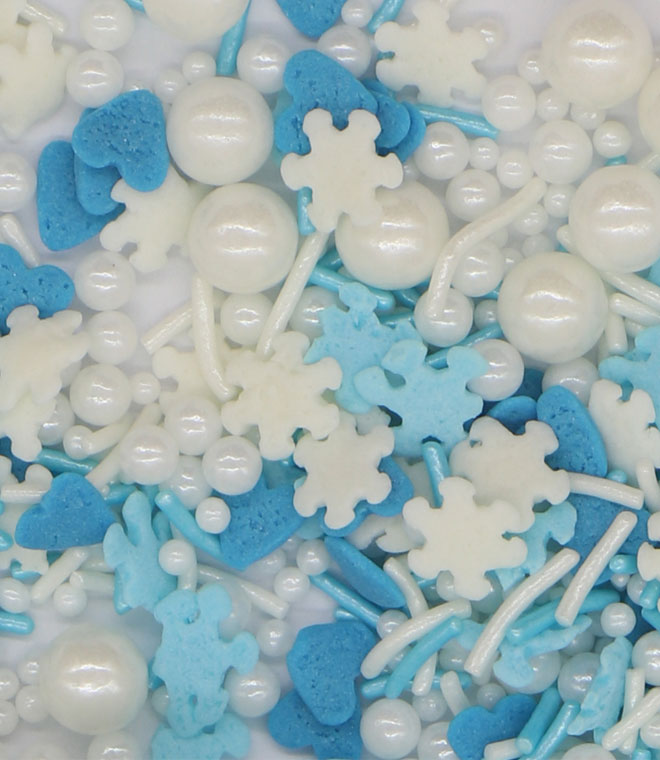 Mix Colors Snowflake Confetti with Jimmies Sprinkles Mix