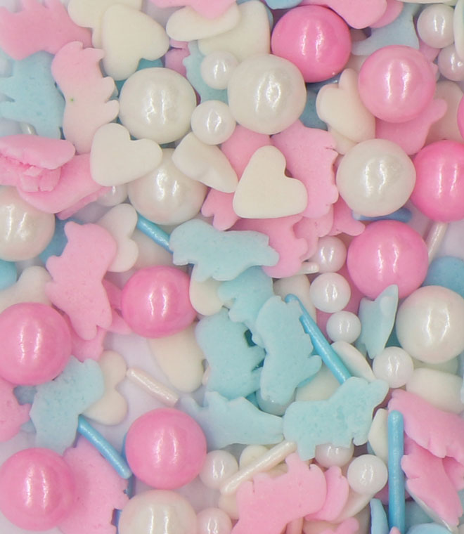 Multi Color Horse Shape Confetti With Sugar Pearls Sprinkles Mix