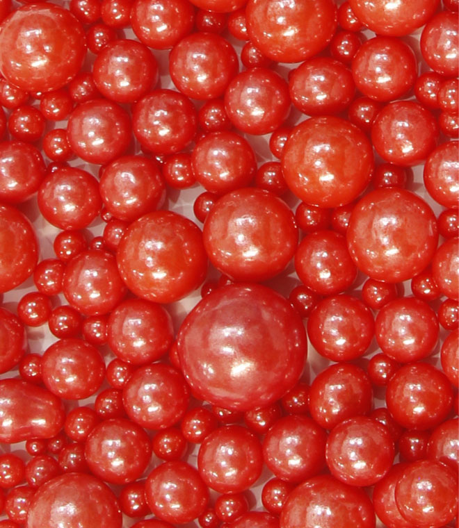 Red Color Mix Size Sugar Pearl Sprinkles Mix