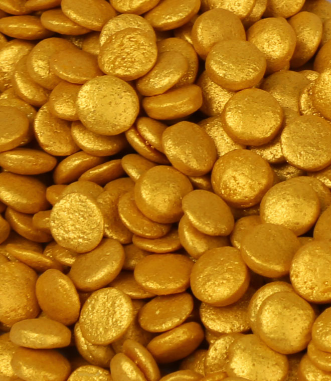 Round 5mm Gold Sprinkles Sequin & Confetti Sprinkles