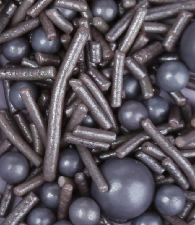 Silver Sugar Pearls and Vermicelli Sprinkles Mix